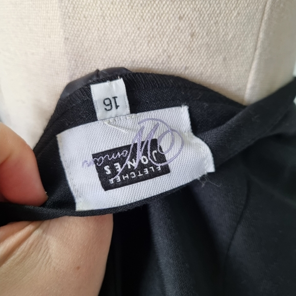 Fletcher Jones Black Wool Blend Midi Pencil Skirt Vintage 90s Size 16 - Picture 8 of 11